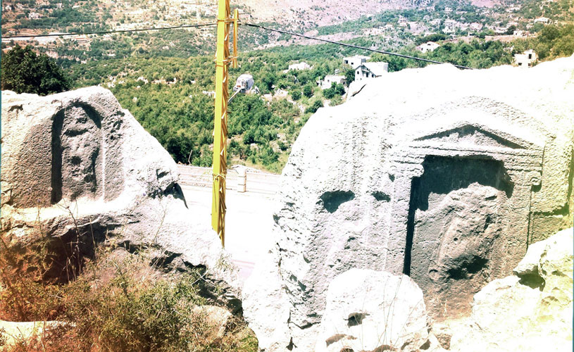 Necropolis with carved human figures